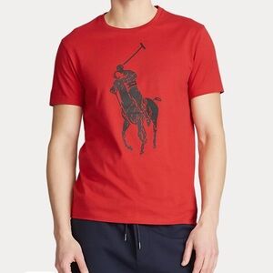 Ralph Lauren Custom Slim Big Pony T-Shirt size medium RL RED cotton